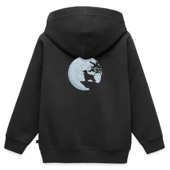 Cocker Spaniel chien de pleine lune amour nature cadeau - Sweat Premium à capuche zippé enfant bio - noir - Dos - AI Model Kid Male (0cm)