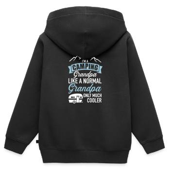 Wohnwagen - Kinder Premium Organic Zip Hoodie - Schwarz - Hinten - AI Model Kid Male (0cm)