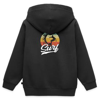 Surfer Surfen Vintage Surfing Retro Surf - Kinder Premium Organic Zip Hoodie - Schwarz - Hinten - AI Model Kid Male (0cm)