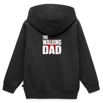 THE WALKING DAD - Sweat Premium à capuche zippé enfant bio - noir - Dos - AI Model Kid Male (0cm)