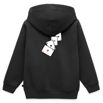 Card Poker Square Ass 1 - Kinder Premium Organic Zip Hoodie - Schwarz - Hinten - AI Model Kid Male (0cm)