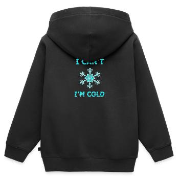 Ich kann nicht, mir ist kalt - Kinder Premium Organic Zip Hoodie - Schwarz - Hinten - AI Model Kid Male (0cm)