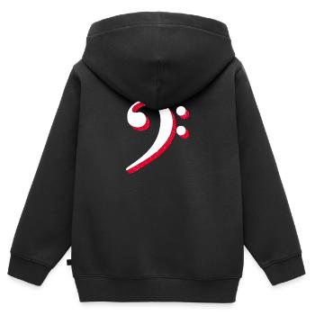 Clé de basse avec l'univers des étoiles de l'espace - Sweat Premium à capuche zippé enfant bio - noir - Dos - AI Model Kid Male (0cm)