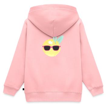 Sonnenbrille - Kinder Premium Organic Zip Hoodie - Rosa - Hinten - AI Model Kid Female (0cm)