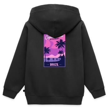 Copacabana Brasilien - Kinder Premium Organic Zip Hoodie - Schwarz - Hinten - AI Model Kid Male (0cm)