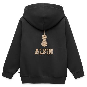 Cello Alvin - Kinder Premium Organic Zip Hoodie - Schwarz - Hinten - AI Model Kid Male (0cm)