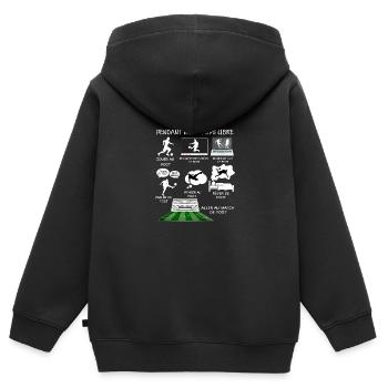 Foot Temps libre Citation Match De Foot Humour - Sweat Premium à capuche zippé enfant bio - noir - Dos - AI Model Kid Male (0cm)