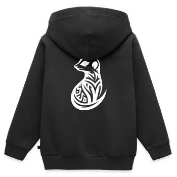 Putziges Erdmännchen im Tattoo Style - Kinder Premium Organic Zip Hoodie - Schwarz - Hinten - AI Model Kid Male (0cm)