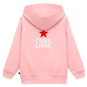 Cuba Libre - Cuba - Fidel - Castro Ché - La Havane - Sweat Premium à capuche zippé enfant bio - rose - Dos - AI Model Kid Female (0cm)