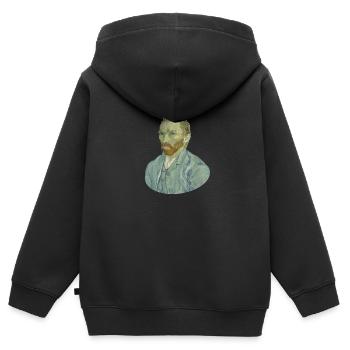 Vincent van Gogh Self Portrait Selbstbild Vincent - Kinder Premium Organic Zip Hoodie - Schwarz - Hinten - AI Model Kid Male (0cm)