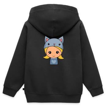Kawaii Chibi Kawaii clothes Kawaii Sticker Manga - Kinder Premium Organic Zip Hoodie - Schwarz - Hinten - AI Model Kid Male (0cm)