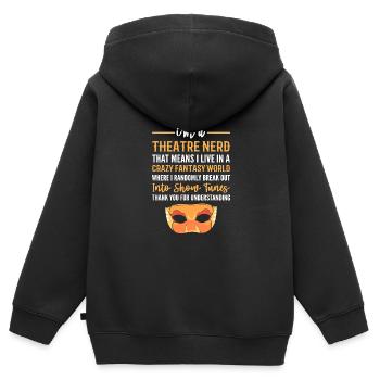 Théâtre - Sweat Premium à capuche zippé enfant bio - noir - Dos - AI Model Kid Male (0cm)