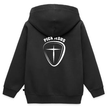 Pfarrer - Kinder Premium Organic Zip Hoodie - Schwarz - Hinten - AI Model Kid Male (0cm)