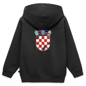 Kroatien serbisches - Kinder Premium Organic Zip Hoodie - Schwarz - Hinten - AI Model Kid Male (0cm)