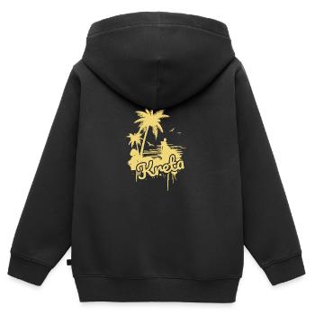 Crète en Grèce - Sweat Premium à capuche zippé enfant bio - noir - Dos - AI Model Kid Male (0cm)