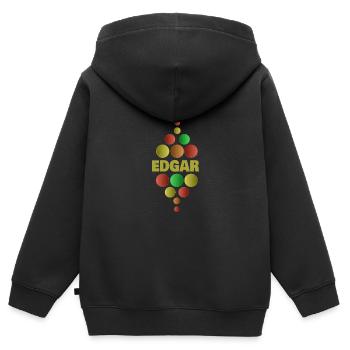 Erstklässler Edgar - Kinder Premium Organic Zip Hoodie - Schwarz - Hinten - AI Model Kid Male (0cm)
