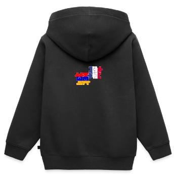 Armenien Frankreich Flagge Armenier - Kinder Premium Organic Zip Hoodie - Schwarz - Hinten - AI Model Kid Male (0cm)