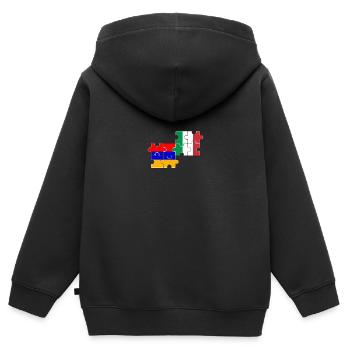 Armenien Italien Flagge Armenier - Kinder Premium Organic Zip Hoodie - Schwarz - Hinten - AI Model Kid Male (0cm)