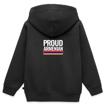 Proud Armenian Armenien Flagge Armenier - Kinder Premium Organic Zip Hoodie - Schwarz - Hinten - AI Model Kid Male (0cm)