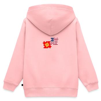 Kirgisistan USA Flagge Amerikanisch Kirgisisch - Kinder Premium Organic Zip Hoodie - Rosa - Hinten - AI Model Kid Female (0cm)