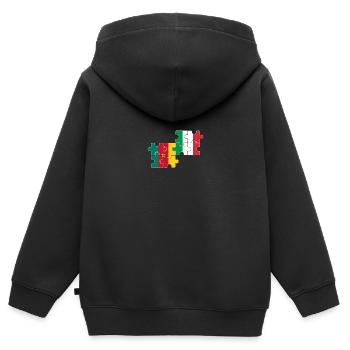 Kamerun Italien Flagge Italienisch Kameruner - Kinder Premium Organic Zip Hoodie - Schwarz - Hinten - AI Model Kid Male (0cm)