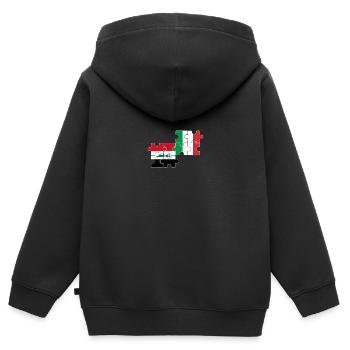 Irak Italie Drapeau Irakiens italiens - Sweat Premium à capuche zippé enfant bio - noir - Dos - AI Model Kid Male (0cm)