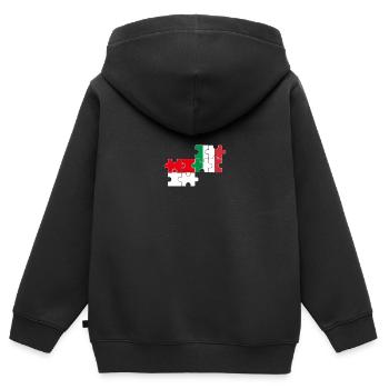 Indonesien Italien Flagge Italienisch Indonesier - Kinder Premium Organic Zip Hoodie - Schwarz - Hinten - AI Model Kid Male (0cm)