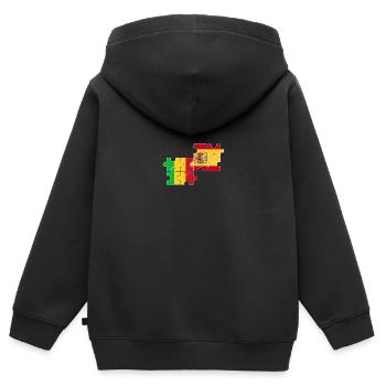 Mali Espagne Drapeau Espagnol Malien - Sweat Premium à capuche zippé enfant bio - noir - Dos - AI Model Kid Male (0cm)
