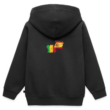 Mali Spanien Vintage Flagge Spanisch Malier - Kinder Premium Organic Zip Hoodie - Schwarz - Hinten - AI Model Kid Male (0cm)