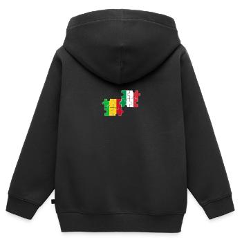 Mali Italien Flagge Italienisch Malier - Kinder Premium Organic Zip Hoodie - Schwarz - Hinten - AI Model Kid Male (0cm)