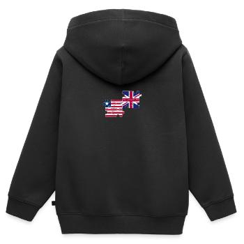 Liberia Drapeau britannique Libériens britanniques - Sweat Premium à capuche zippé enfant bio - noir - Dos - AI Model Kid Male (0cm)