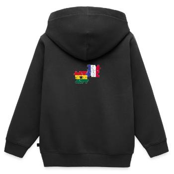 Ghana Frankreich Vintage Flagge Ghanaer - Kinder Premium Organic Zip Hoodie - Schwarz - Hinten - AI Model Kid Male (0cm)