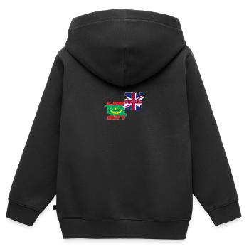 Mauritanie Drapeau britannique de la Mauritanie britannique - Sweat Premium à capuche zippé enfant bio - noir - Dos - AI Model Kid Male (0cm)