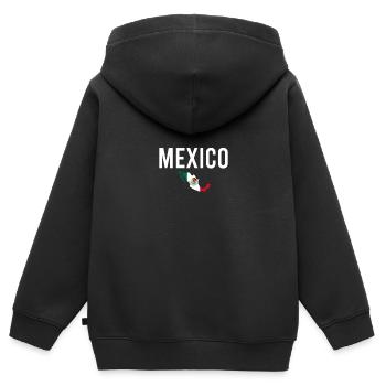 Mexique Carte Drapeau mexicain Mexicains - Sweat Premium à capuche zippé enfant bio - noir - Dos - AI Model Kid Male (0cm)
