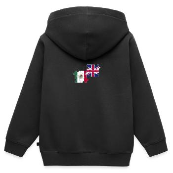 Mexique Drapeau britannique Mexicains britanniques - Sweat Premium à capuche zippé enfant bio - noir - Dos - AI Model Kid Male (0cm)