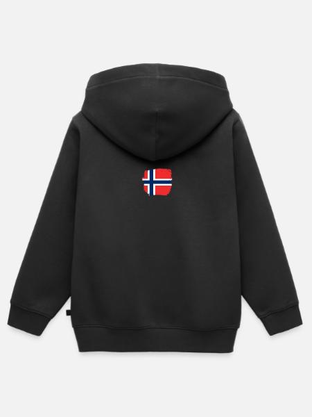 Norway Norwegian Flag Norwegian - Kids Premium Organic Zip-up Hoodie - black