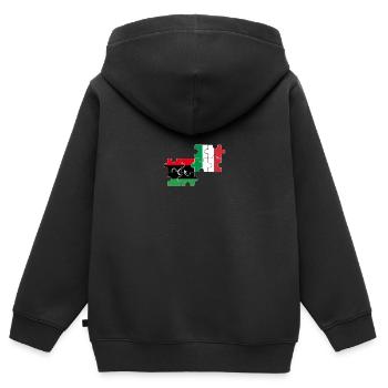 Libyen Italien Flagge Italienisch Libyer - Kinder Premium Organic Zip Hoodie - Schwarz - Hinten - AI Model Kid Male (0cm)