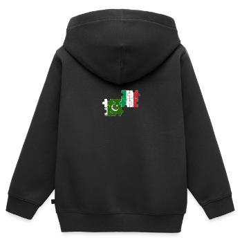 Pakistan Italien Vintage Flagge Pakistaner - Kinder Premium Organic Zip Hoodie - Schwarz - Hinten - AI Model Kid Male (0cm)