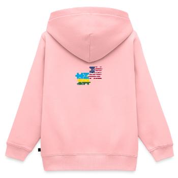 Rwanda USA Vintage Flagge Amerikanisch Ruandisch - Kinder Premium Organic Zip Hoodie - Rosa - Hinten - AI Model Kid Female (0cm)