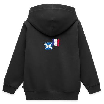 Schottland Frankreich Vintage Flagge Schotte - Kinder Premium Organic Zip Hoodie - Schwarz - Hinten - AI Model Kid Male (0cm)