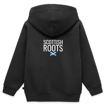 Scottish Roots Vintage Schottische Flagge Schotte - Kinder Premium Organic Zip Hoodie - Schwarz - Hinten - AI Model Kid Male (0cm)