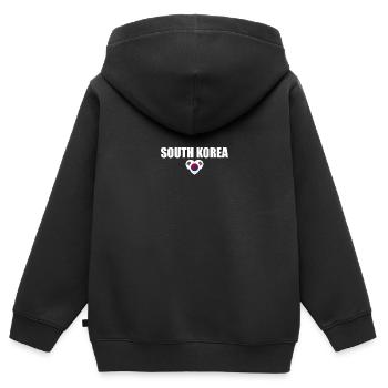 Corée du Sud Corée du Sud Drapeau sud-coréen - Sweat Premium à capuche zippé enfant bio - noir - Dos - AI Model Kid Male (0cm)