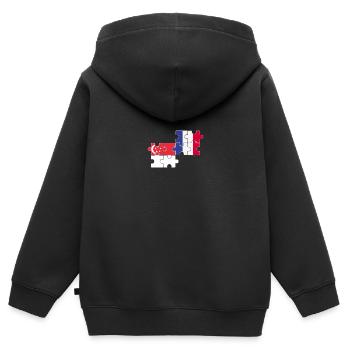 Singapur Frankreich Flagge Französisch Singapurer - Kinder Premium Organic Zip Hoodie - Schwarz - Hinten - AI Model Kid Male (0cm)