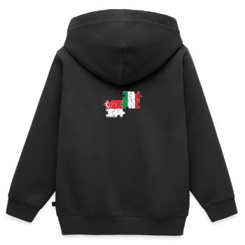 Singapur Italien Vintage Flagge Singapurer - Kinder Premium Organic Zip Hoodie - Schwarz - Hinten - AI Model Kid Male (0cm)