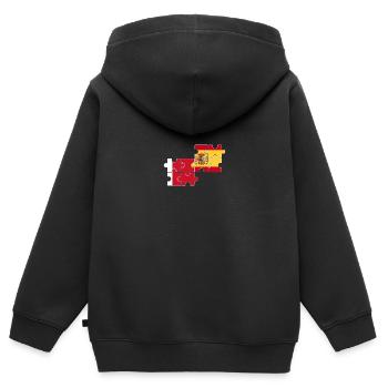 Dubaï Espagne Drapeau espagnol Dubaier - Sweat Premium à capuche zippé enfant bio - noir - Dos - AI Model Kid Male (0cm)