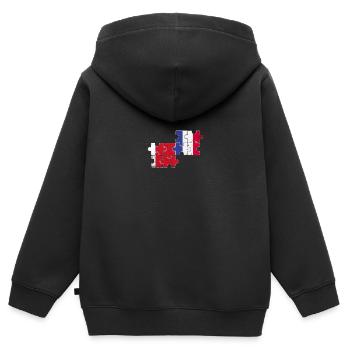 Dubaï France Vintage Flag Dubaier - Sweat Premium à capuche zippé enfant bio - noir - Dos - AI Model Kid Male (0cm)