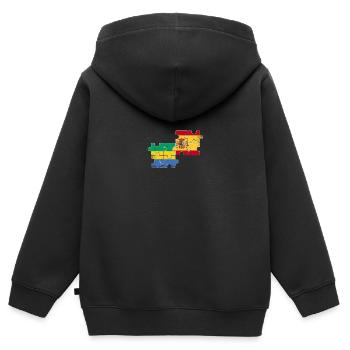 Gabon Spain Vintage Flag Spanish Gabonese - Kids Premium Organic Zip-up Hoodie - black - Back - AI Model Kid Male (0cm)