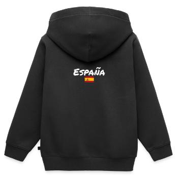 España Vintage Espagne Drapeau Espagnol Espagnol - Sweat Premium à capuche zippé enfant bio - noir - Dos - AI Model Kid Male (0cm)