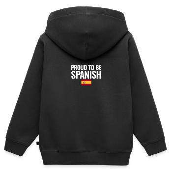 Proud To Be Spanish Spain Spanish Flag - Kids Premium Organic Zip-up Hoodie - black - Back - AI Model Kid Male (0cm)