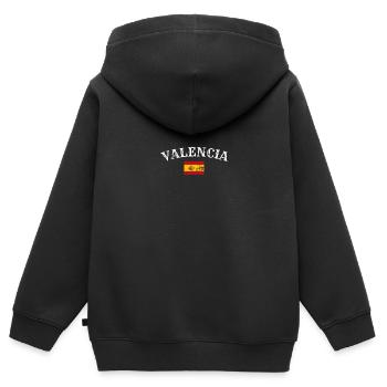 Valence Vintage Espagne Drapeau Espagnol Espagnol - Sweat Premium à capuche zippé enfant bio - noir - Dos - AI Model Kid Male (0cm)